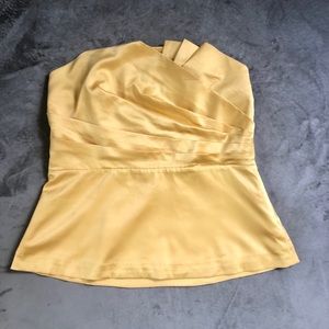 Strapless Sexy Structured Yellow Top Size: Large